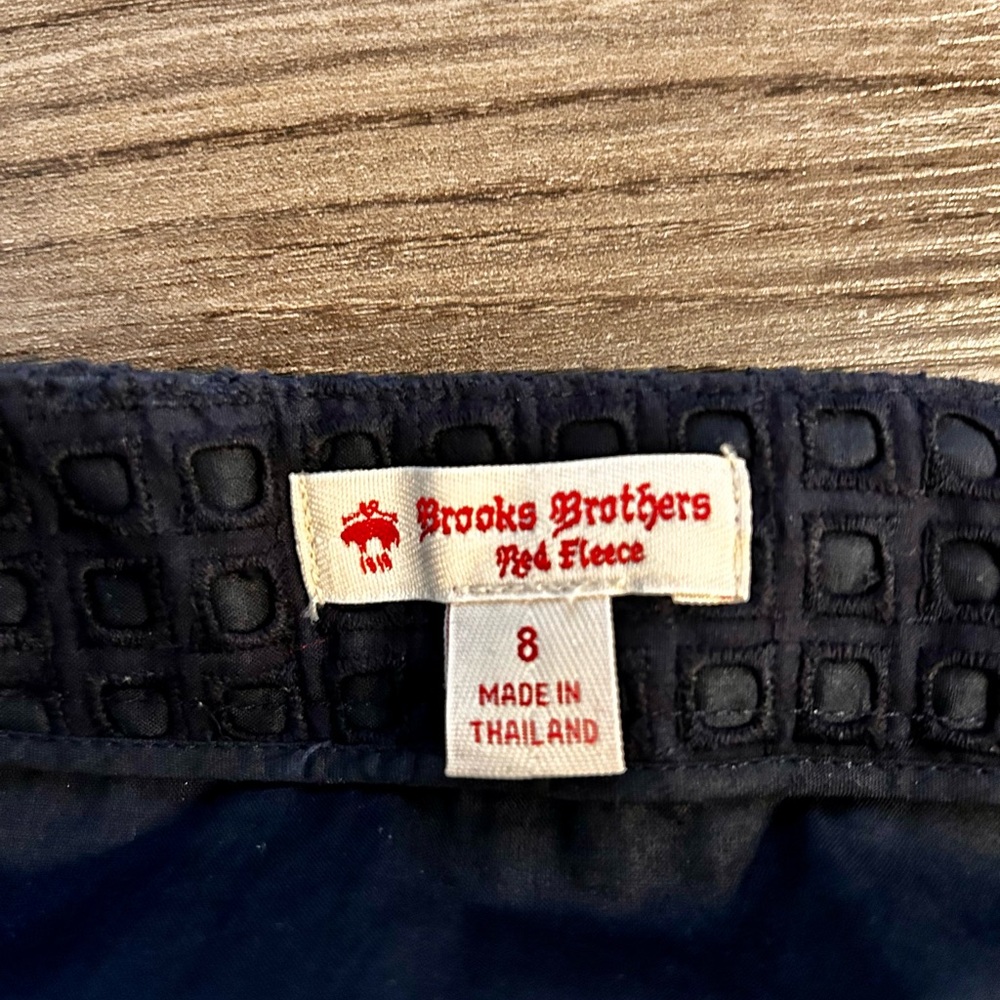 Brooks Brothers Navy Blue Eyelet Skirt